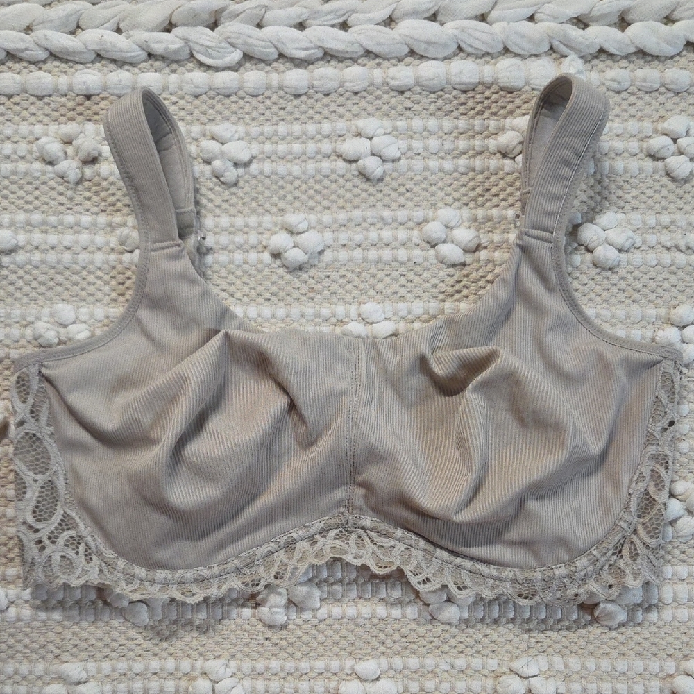 Paramour Lace Accent Bra in Beige